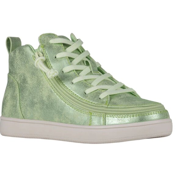 NEW Billy Footwear Women Sneaker Mid Top Zip Up Green Adaptive Size 7.5 W KF17 - Picture 2 of 5